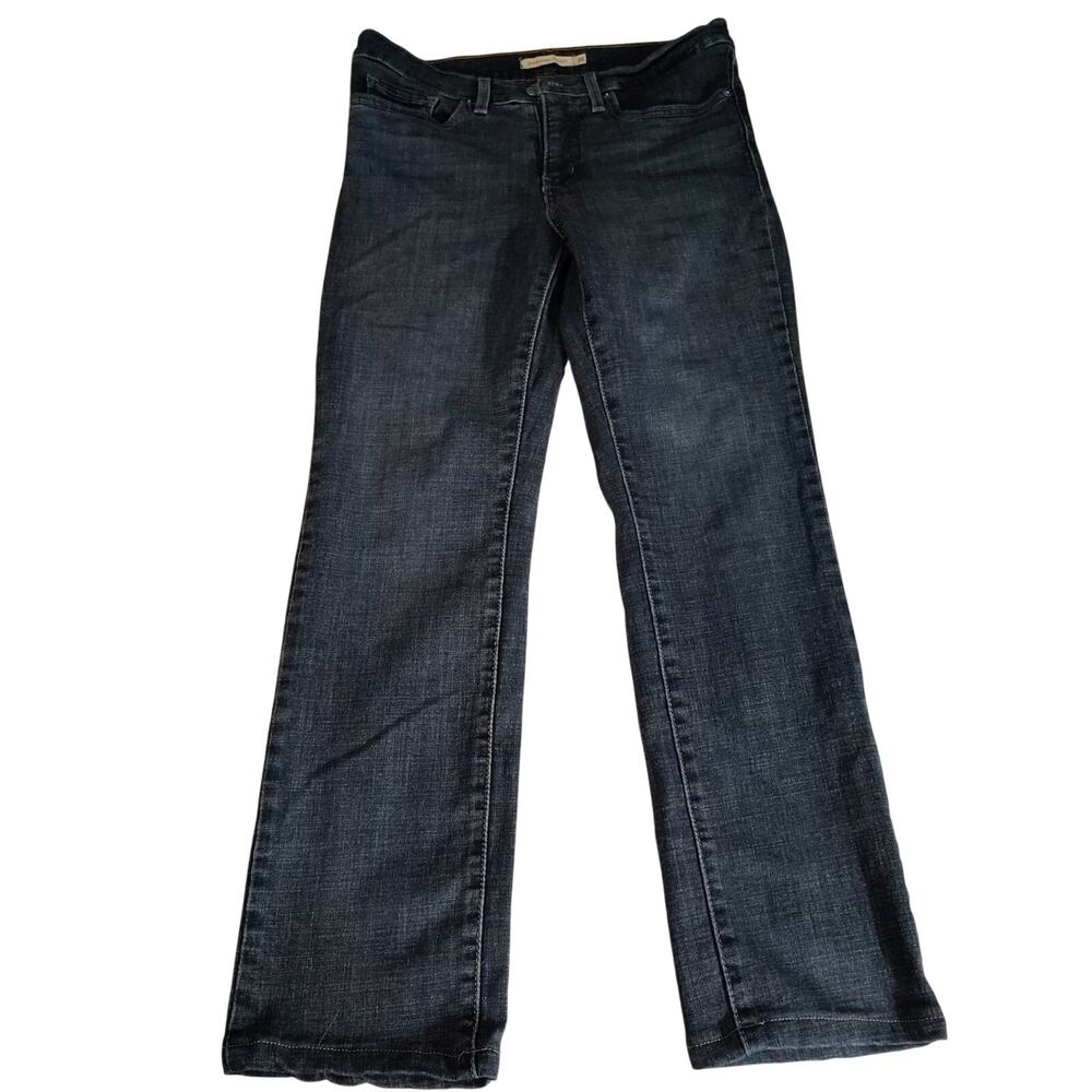 Levi’s 314 Shaping Straight Jeans – Size 28 – Custom Cropped Hem – Dark Wash
